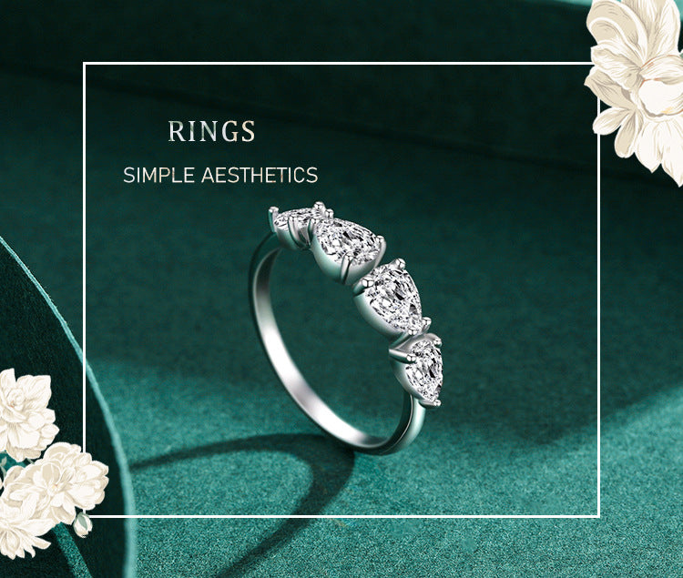 925 Silver Fashion Luxurious Drop Ring